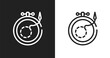 © VectorStockDesign - Embroidery icon. Linear black, white icon from fashion design collection. Outline embroidery vector. Thin line symbol isolated on white and black background