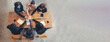 © aFotostock - Banner Partners hands together teamwork group of business people meeting in firm company office. Panorama Diversity Hands join empower partner teams connection Mergers acquisitions social community