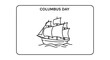 © Jajang - Minimalist outline illustration of a classic sailing ship for a historical exploration holiday