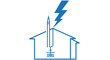 © faradila - Lightning strikes a house roof top.