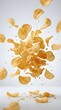 © pixeoo - Crispy Potato Chips Explosion on Clean White Background – High Speed Snack Motion with Crumbs