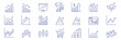 © Hike Studio 2 - Stock market icons. Line growth and decrease icon set. Growth up and down, Profit and loss icon. Business, stock exchange, investment, analysis, percentage growth and decrease, candlestick line icon