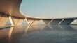 © salman - A modern bridge with a unique design spans over calm water at sunset
