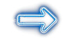 © Mangko - Blue neon glowing arrow curved direction pointer symbol and modern light sign on transparent backgroundon black background
