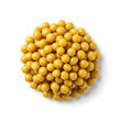 © Adi - Round Yellow Peas in a Pile on a White Background, Top View, Food Photography