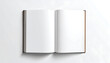 © Gelas - Open book with blank white pages on clean white background for mockup and design
