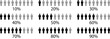 © habibullah990 - People Percentage Infographic Set 10 to 80 Percent, Human Icons Statistics Chart, Population Data Visualization Vector