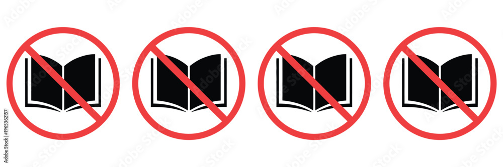 Do Not Rip Books Sign No, books allowed sign featuring prohibition symbol, banned literature ...