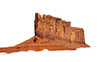 © Aliona - Isolated towering red rock desert landscape formation, majestic sandstone mesa of American Southwest.