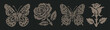 © Anna - Vintage Cross Stitch Butterfly and Rose Collection, retro embroidery style vector set. Cottagecore floral folk illustration for scrapbook, journal, romantic design