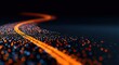 © Ryoichi - Abstract flowing path of light with glowing particles against a dark background