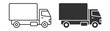 © gerik_a - cargo truck icon set in line and solid style vehicle transport symbol on transparent background