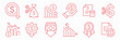 © top3 - Cost Reduction and Business Efficiency Icon Set. Money Saving Symbols with Dollar Sign, Down Arrow, Decreasing Bar Chart, and Cog Gear. Two-Tone Blue Vector Assets for Financial Planning & Budget Cuts