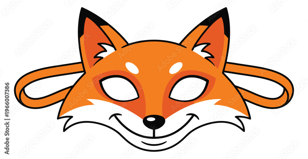 Fox Mask Animation Cartoon illustration of a fox mask depicting a smiling animal face ...