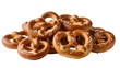 © Nina - Golden brown baked pretzels with coarse salt, isolated on transparent background