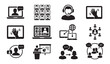 © MstMili - Online meeting and communication icons - business technology set