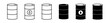 © Primo - A barrel of oil or fuel icon set. Oil drum or energy storage symbol. Vector illustration.