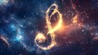 © Anuruddho - Musical G clef starry nebula background high resolution picture