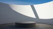 © Rakibul - A round table in a room with a curved ceiling and a large window