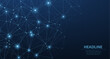 © NeonGridStudio - Glowing digital network nodes connected by lines on blue background. Data network, technology infrastructure, connectivity, communication system, abstract concept. Vector illustration