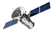 © Cian - Isolated modern communication satellite with solar panels and parabolic antenna for space exploration.
