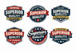 © IJ-studio - Vintage style superior quality badges certifying premium products, high performance, and guaranteed excellence