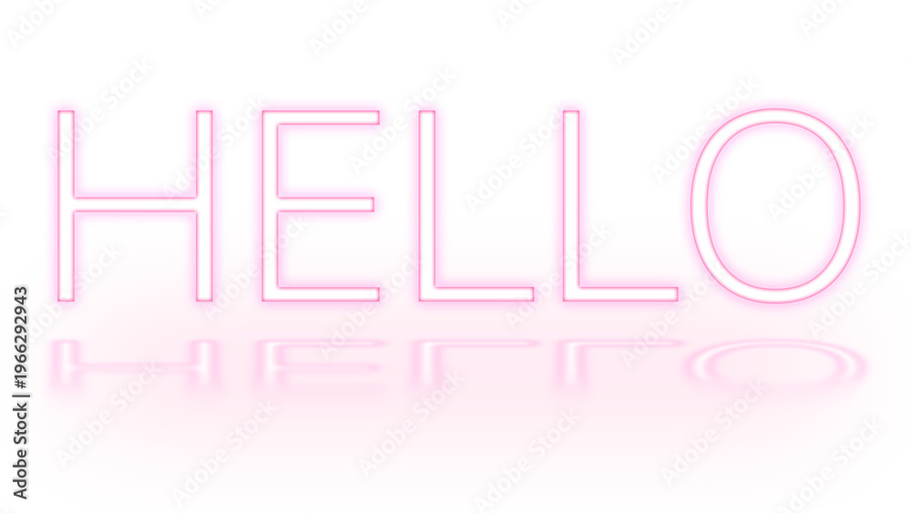 Hello Imges Hello neon font word png typography and lettering Stock Illustration ...