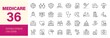 © Sonu - Medicare Healthcare Line Icons Set Editable Stroke Medical Insurance Hospital Vector Collection