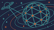 © Rahim - Global communication network with video content sharing and digital media technology concept.