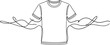 © Creative_Designer  - Single line drawing of a t-shirt with abstract wavy lines on transparent background.