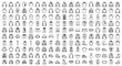 © MdMahfizur - 100 clothes outline icon set with apparel, fashion garments, and accessories collection