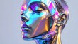 © Book - A metallic, iridescent head of a person, with closed eyes, in a contemplative pose