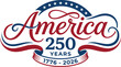 © firoz - America 250 years logo with red, white, and blue colors and stars on isolated white background
