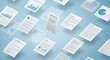 © rcomp - Business documents on blue background.