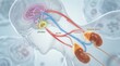 © olga - Medical 3D Illustration of the Hypothalamic Pituitary Adrenal HPA Axis Stress Response System showing Hormone Pathways