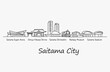 © Muhammaddsy - Flat Design one line without breaking the Saitama city.