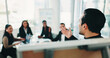 © peopleimages.com - Finance, meeting and whiteboard with business man teaching colleagues in office boardroom. Coaching, development and presentation with employee team in financial workshop for wealth management