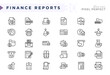 © RI Rafiq - Finance reports line icon set. Financial, invoice, profit, growth, auditor, earning, report, analysis, document, management vector editable stroke icons