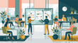 © Nomadic - Business professionals collaborating and working in a modern office environment
