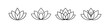 © Passatic - Set of four minimalist lotus flower line art icons for wellness and beauty brands