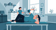 © Сергей козачко - Healthcare worker attending to patient in modern medical facility
