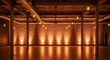 © Lucianastudio - Industrial loft space with exposed brick walls and warm orange uplighting, perfect for events, studios, or creative workspaces