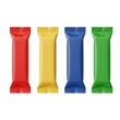 © Tarikulsio - Colorful snack wrappers in red, yellow, blue, and green isolated on transparent background