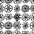 © lolya1988 - Doodle florals forming seamless repeating pattern, featuring delicate blooming flowers blending organically across surface for textile and design applications