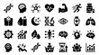 © Iconique Studio - Collection of health and wellness icons representing medical science fitness and healthy lifestyle concepts