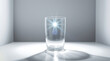 © Oksana - Modern Zen Still Life Featuring Empty Water Glass With Brilliant Sunbeam And Dramatic Shadows