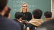 © Salih - Teacher Leading Classroom Discussion: A focused teacher captivates a classroom with an engaging lesson, fostering a dynamic environment of knowledge-sharing and intellectual growth.