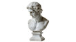 © PROSTOCK - Classical marble male bust sculpture with detailed hair and pedestal, isolated on transparent background
