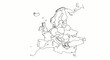 © iconic salwa - Outline map of Europe with country borders, blank political map, vector illustration
