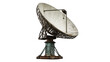 © Francisco - Large old rusty satellite dish, an isolated vintage radio telescope antenna for communication and scientific research PNG on transparent background